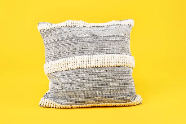 Decorative Pillow Yellow Background — Stock Photo, Image