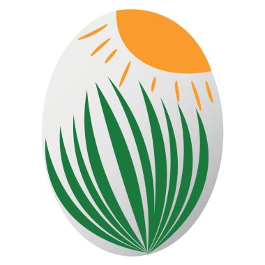 Beautiful painted egg for Novruz Bayram celebration on white background