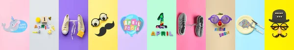 Festive Collection April Fool Day Color Background — Foto de Stock
