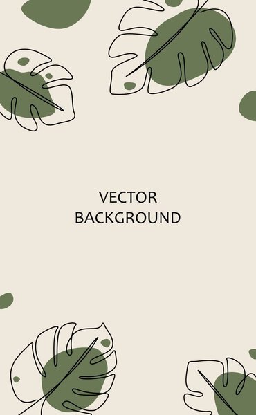 Banner for design with tropical leaves