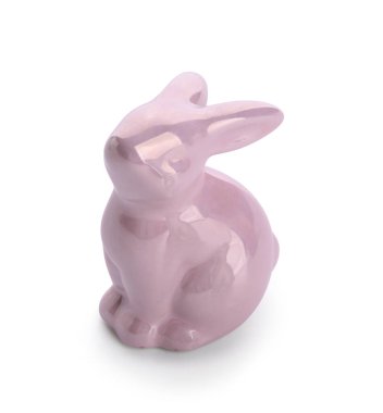 Beyaz arkaplanda izole edilmiş Paskalya tavşanı