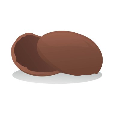 Beyaz arka planda kırık çikolata paskalya yumurtası