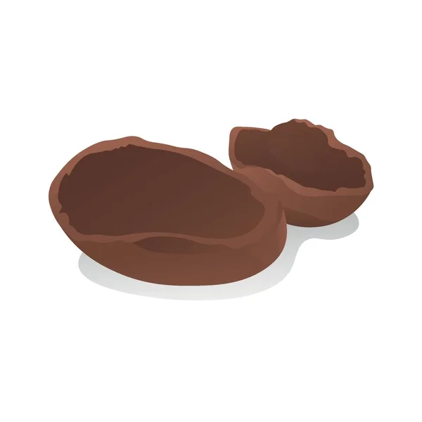 白色背景的碎巧克力蛋 — 图库矢量图片