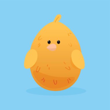 Açık mavi arka planda şirin Paskalya pilici