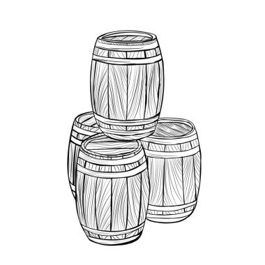 beyaz zemin üzerine ahşap varil