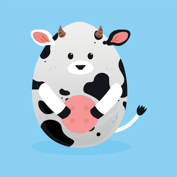 Bonito Vaca Páscoa Fundo Azul Claro —  Vetores de Stock