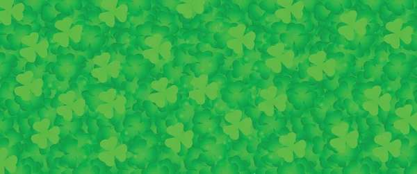 Many Green Shamrock Leaves Background Patrick Day Celebration — Wektor stockowy