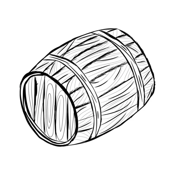 stock vector Wooden barrel on white background