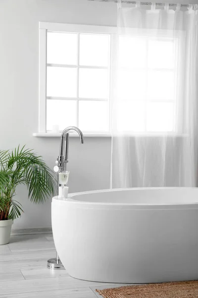 White Bathtub Interior Light Bathroom — Stok Foto