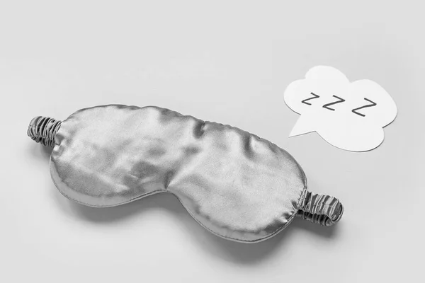 Sleeping Mask Speech Bubble Text Zzz Light Background World Sleep — Fotografia de Stock