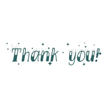 Text THANK YOU on white background