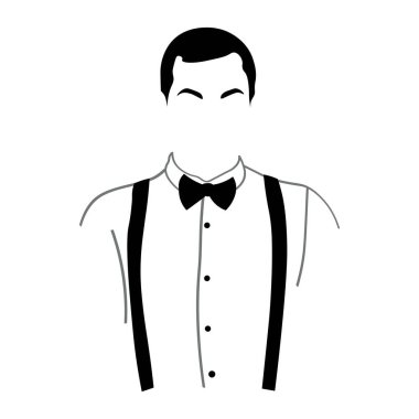 Drawn attractive gentleman on white background