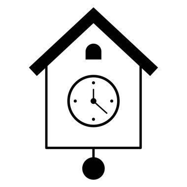 Drawn free pendulum clock on white background