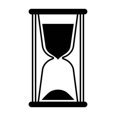 Drawn hourglass on white background