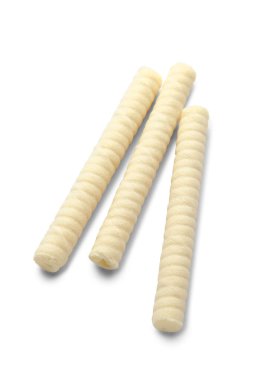 Delicious wafer rolls isolated on white background