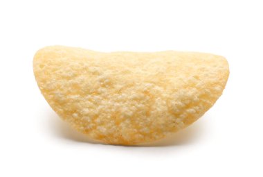 Delicious potato chip isolated on white background