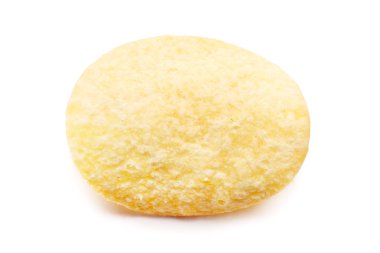 Delicious potato chip isolated on white background