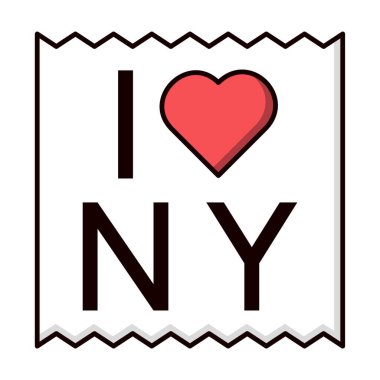 Beyaz arka planda Sevdiğim New York 'lu Kağıt Kağıt Sayfası