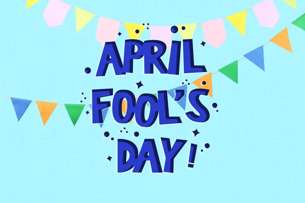 Banner Voor April Fool Day Lichtblauwe Achtergrond — Stockfoto