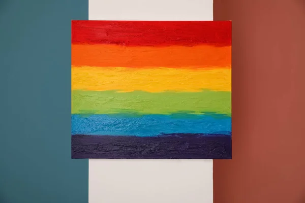 Painting Lgbt Flag Color Wall — Stock Photo, Image
