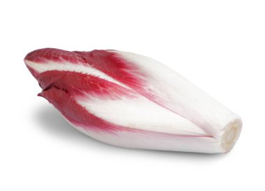 Bunch of fresh red endive on white background