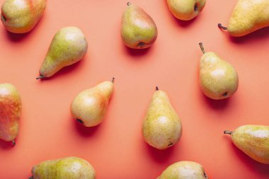 Sweet pears on color background