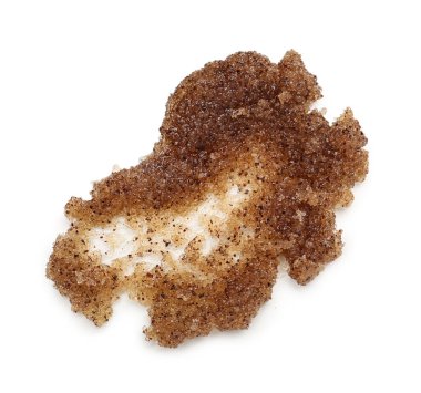Coffee body scrub on white background