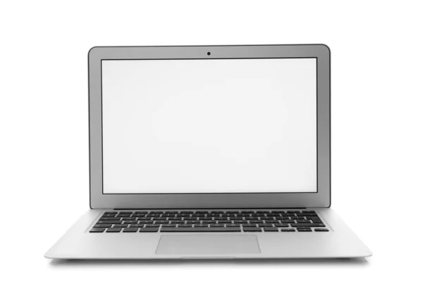 白色背景的现代笔记本电脑 — 图库照片