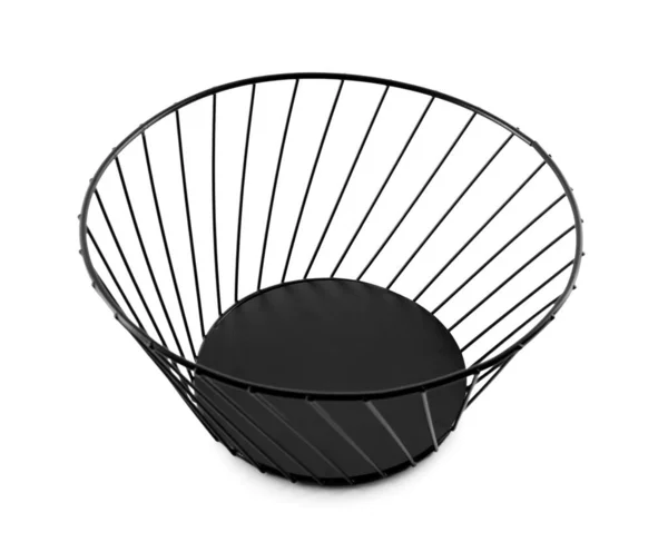 Stylish Empty Basket Isolated White Background — Foto Stock