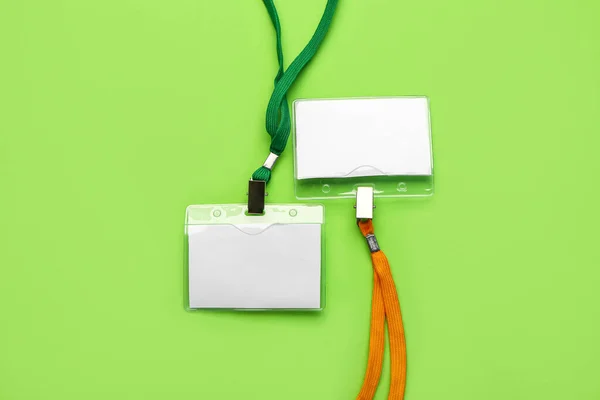 Blank Badges Green Background — Stock Fotó