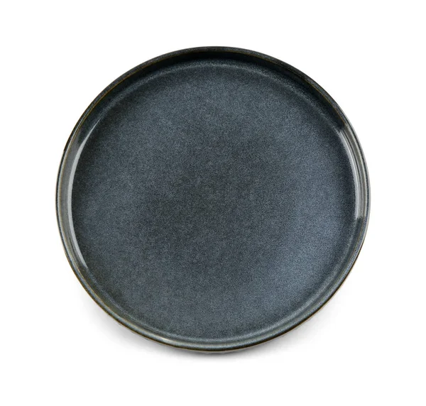Stylish Ceramic Plate Isolated White Background — Stock Photo, Image
