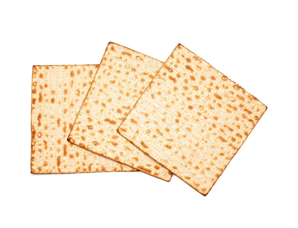 Jewish Flatbread Matza Passover Isolated White Background — Stock Fotó