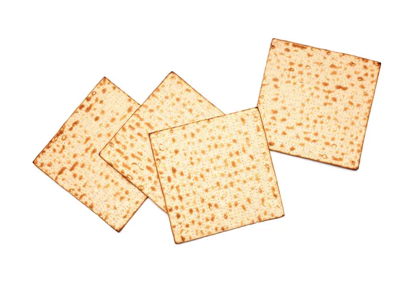 Jewish Flatbread Matza Passover Isolated White Background — Zdjęcie stockowe