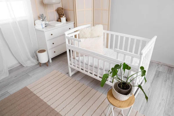Interior Light Children Bedroom Crib Commode — Stock fotografie