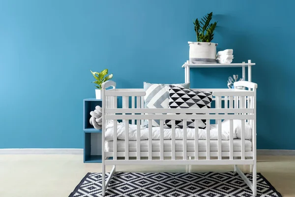 Interior Children Bedroom Crib Shelving Units — Stock Photo, Image