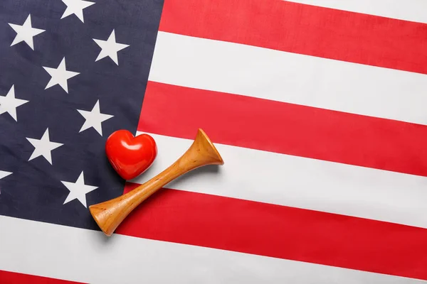 Stethoscope Heart Usa Flag — Stock Photo, Image