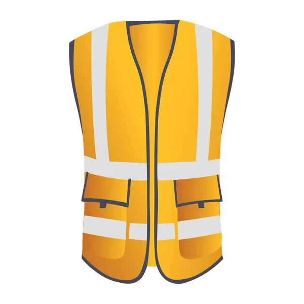 Yellow Saving Vest White Background Front View — Διανυσματικό Αρχείο