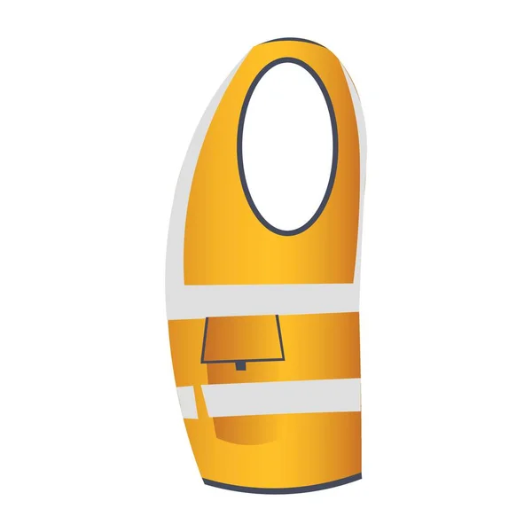 Yellow Saving Vest White Background Side View — Archivo Imágenes Vectoriales