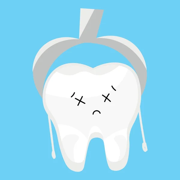Removal Tooth Light Blue Background — Vector de stock
