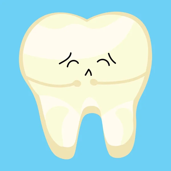 Yellow Tooth Light Blue Background — Archivo Imágenes Vectoriales