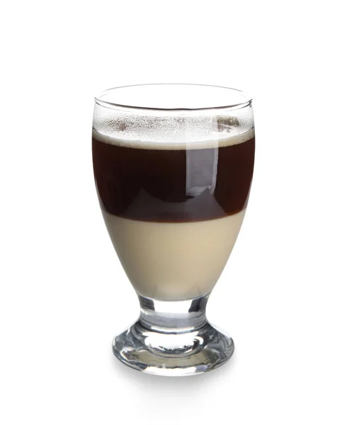 Склянка Смачної Бомби Кафе Ізольованої Білому Тлі — стокове фото