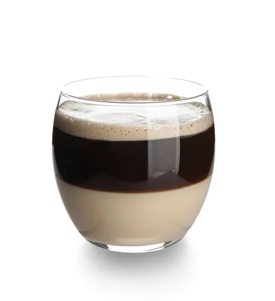 Glass Delicious Cafe Bombon Isolated White Background — Stockfoto