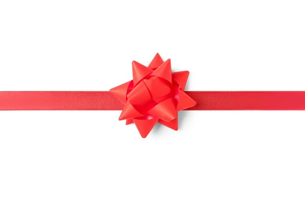 Ribbon Red Bow White Background — Φωτογραφία Αρχείου