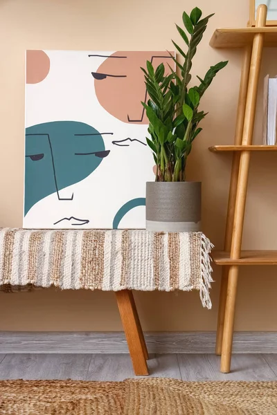 Bench Painting Houseplant Hall — 스톡 사진