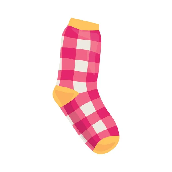 Teplé Kostkované Pletené Ponožky Bílém Pozadí — Stockový vektor
