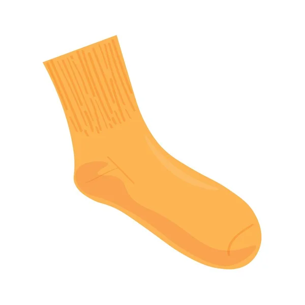 Teplá Oranžová Pletená Ponožka Bílém Pozadí — Stockový vektor