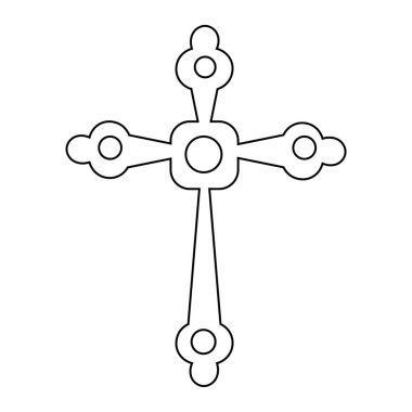 Beyaz arkaplanda Hıristiyanlığın sembolü olarak çapraz geçiş