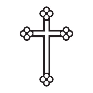 Beyaz arkaplanda Hıristiyanlığın sembolü olarak çapraz geçiş