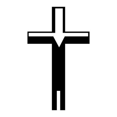 Beyaz arkaplanda Hıristiyanlığın sembolü olarak çapraz geçiş