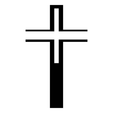 Beyaz arkaplanda Hıristiyanlığın sembolü olarak çapraz geçiş